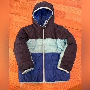 Cat & Jack Kids Puffer Jacket - Navy and Light Blue